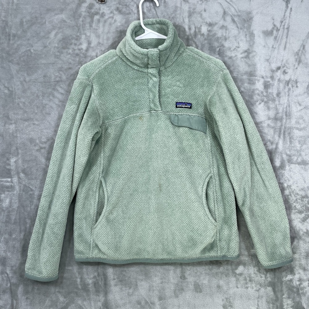 Patagonia Women's Re-Tool Snap-T Pullover Sage Green Size M STY25442 STAINS!